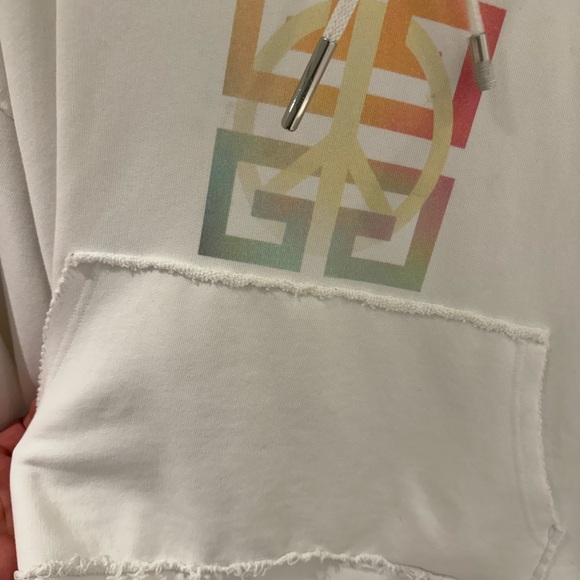 Givenchy Women's White Cotton 4G Printed Drawstring hoodie - Picture 2 of 11